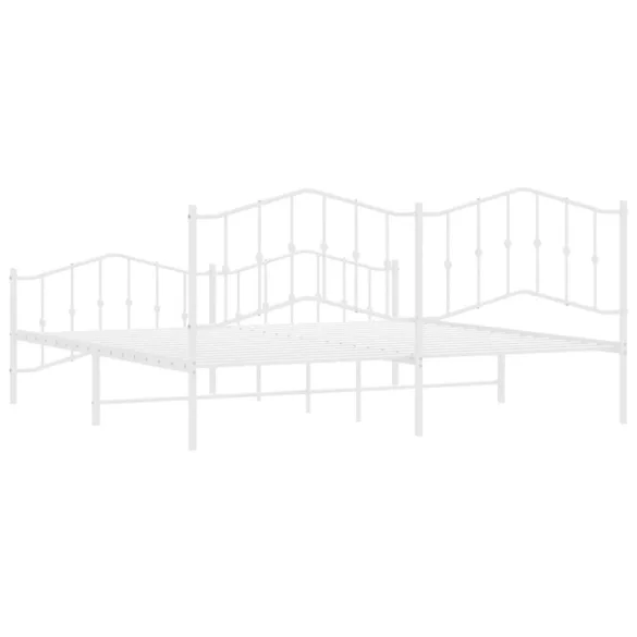 fehér fém ágykeret fej- és lábtámlával 193 x 203 cm