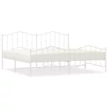 fehér fém ágykeret fej- és lábtámlával 200 x 200 cm