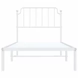 fehér fém ágykeret fejtámlával 90x200 cm