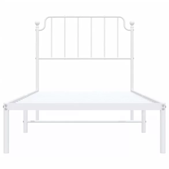 fehér fém ágykeret fejtámlával 90x200 cm