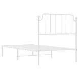 fehér fém ágykeret fejtámlával 90x200 cm