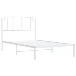 fehér fém ágykeret fejtámlával 107x203 cm