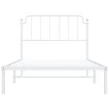 fehér fém ágykeret fejtámlával 107x203 cm