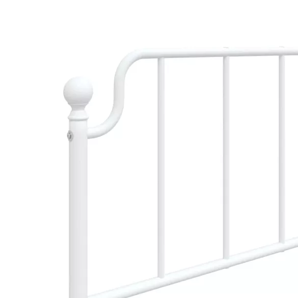 fehér fém ágykeret fejtámlával 107x203 cm