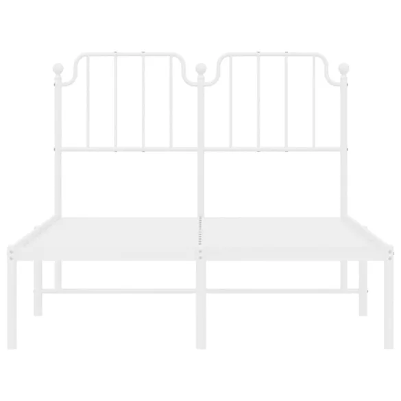 fehér fém ágykeret fejtámlával 120x190 cm