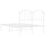 fehér fém ágykeret fejtámlával 120 x 200 cm