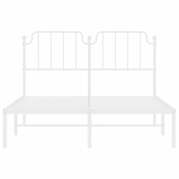 fehér fém ágykeret fejtámlával 135 x 190 cm