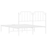 fehér fém ágykeret fejtámlával 150 x 200 cm