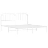 fehér fém ágykeret fejtámlával 160 x 200 cm