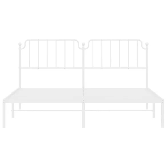 fehér fém ágykeret fejtámlával 160 x 200 cm