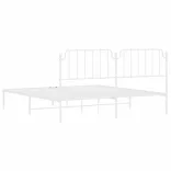 fehér fém ágykeret fejtámlával 160 x 200 cm