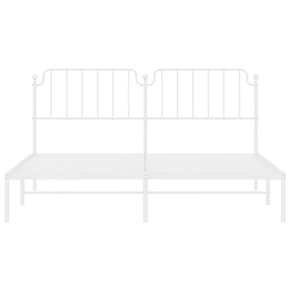 fehér fém ágykeret fejtámlával 183 x 213 cm
