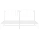 fehér fém ágykeret fejtámlával 193 x 203 cm