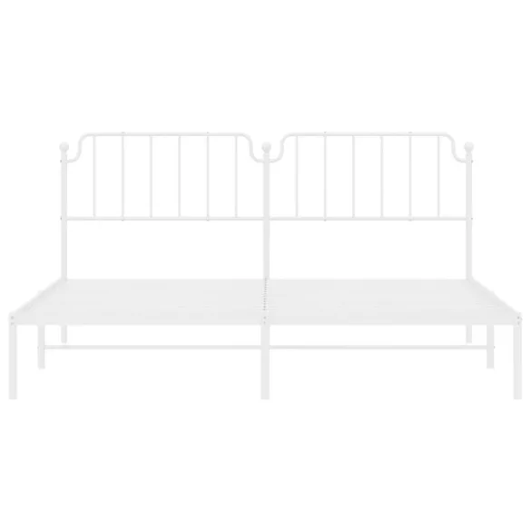 fehér fém ágykeret fejtámlával 193 x 203 cm