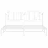 fehér fém ágykeret fejtámlával 200 x 200 cm