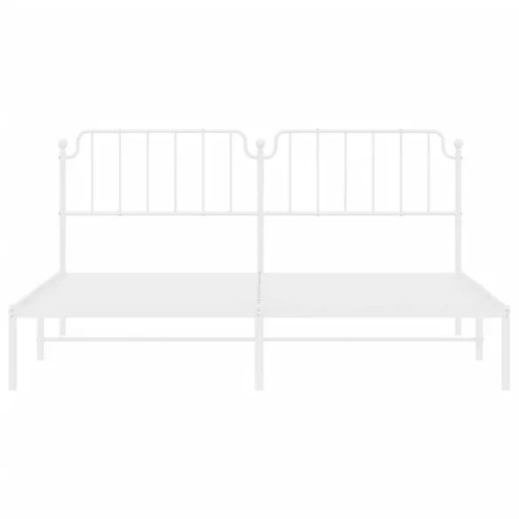fehér fém ágykeret fejtámlával 200 x 200 cm