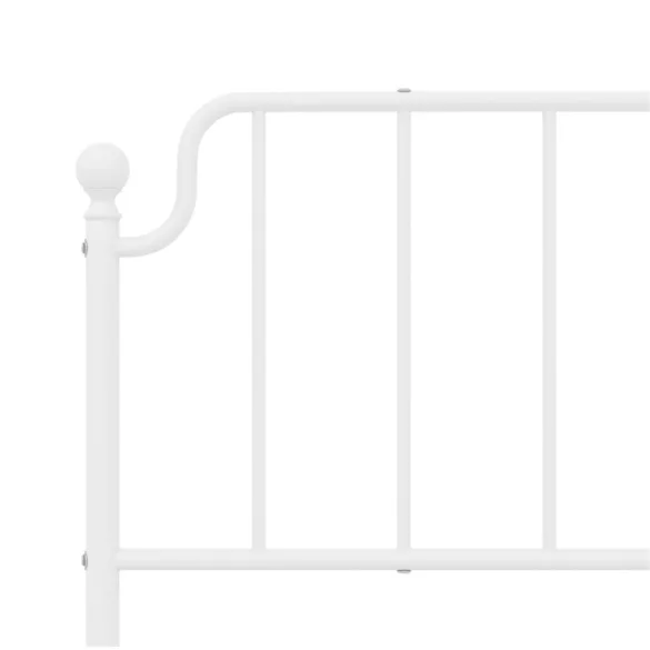 fehér fém ágykeret fejtámlával 200 x 200 cm