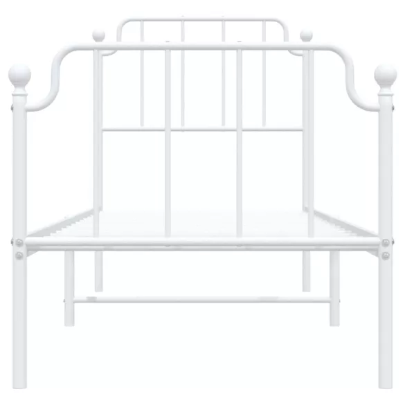 fehér fém ágykeret fej- és lábtámlával 75 x 190 cm