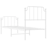 fehér fém ágykeret fej- és lábtámlával 75 x 190 cm