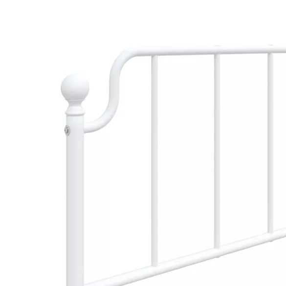 fehér fém ágykeret fej- és lábtámlával 75 x 190 cm