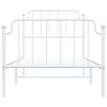 fehér fém ágykeret fej- és lábtámlával 90 x 200 cm