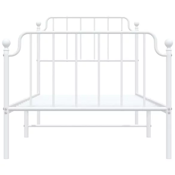 fehér fém ágykeret fej- és lábtámlával 90 x 200 cm