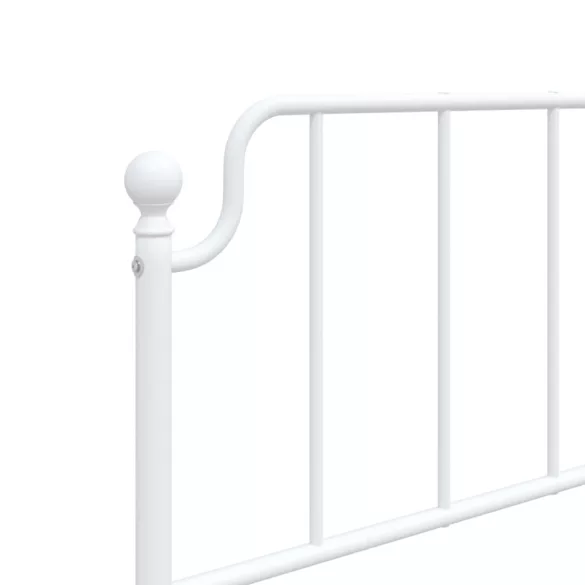 fehér fém ágykeret fej- és lábtámlával 90 x 200 cm