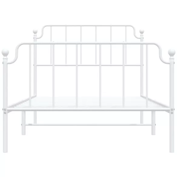 fehér fém ágykeret fej- és lábtámlával 107 x 203 cm