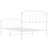 fehér fém ágykeret fej- és lábtámlával 107 x 203 cm