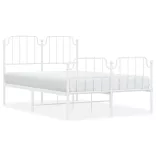 fehér fém ágykeret fej- és lábtámlával 120 x 200 cm