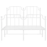 fehér fém ágykeret fej- és lábtámlával 120 x 200 cm