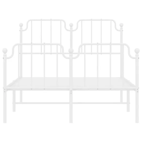 fehér fém ágykeret fej- és lábtámlával 120 x 200 cm