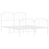 fehér fém ágykeret fej- és lábtámlával 140 x 190 cm