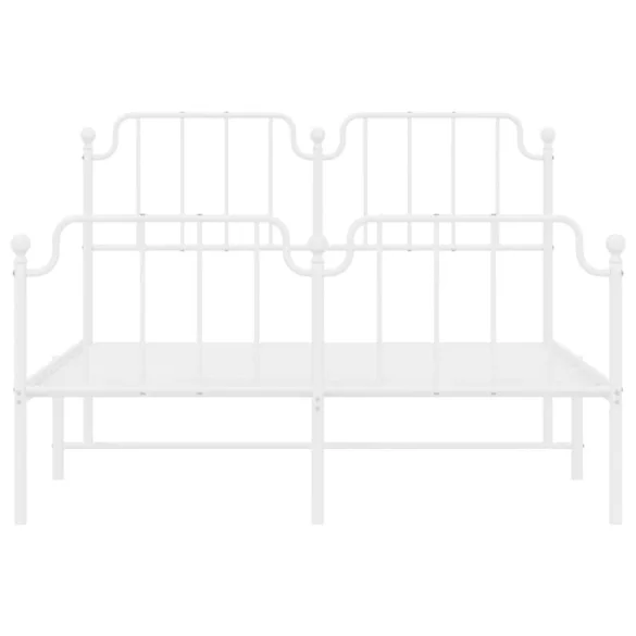 fehér fém ágykeret fej- és lábtámlával 140 x 190 cm
