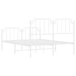 fehér fém ágykeret fej- és lábtámlával 140 x 190 cm