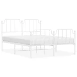 fehér fém ágykeret fej- és lábtámlával 150 x 200 cm