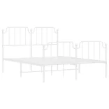 fehér fém ágykeret fej- és lábtámlával 150 x 200 cm