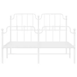 fehér fém ágykeret fej- és lábtámlával 150 x 200 cm