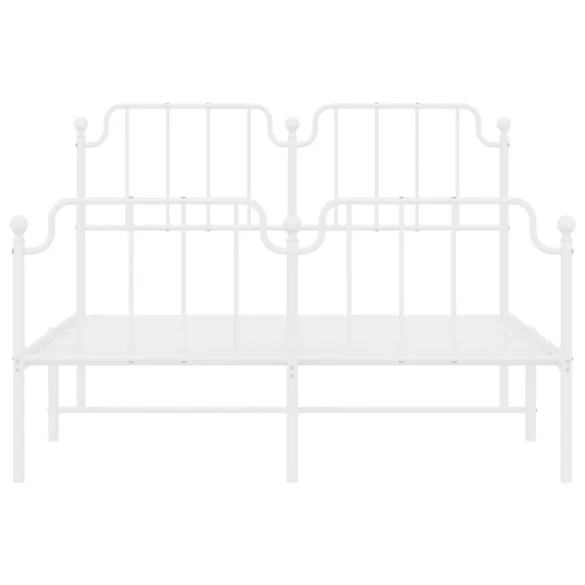 fehér fém ágykeret fej- és lábtámlával 150 x 200 cm