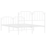 fehér fém ágykeret fej- és lábtámlával 150 x 200 cm