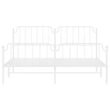 fehér fém ágykeret fej- és lábtámlával 183 x 213 cm