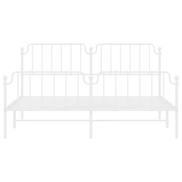 fehér fém ágykeret fej- és lábtámlával 183 x 213 cm
