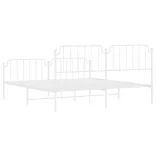 fehér fém ágykeret fej- és lábtámlával 183 x 213 cm