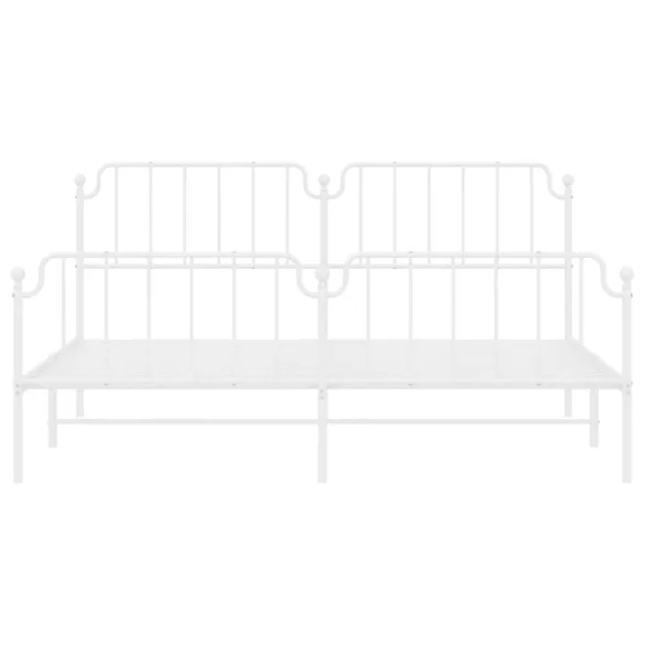 fehér fém ágykeret fej- és lábtámlával 193 x 203 cm