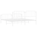 fehér fém ágykeret fej- és lábtámlával 193 x 203 cm