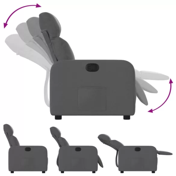 sötétszürke szövet dönthető fotel