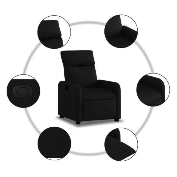 fekete szövet dönthető fotel