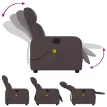 sötétbarna szövet dönthető masszázsfotel