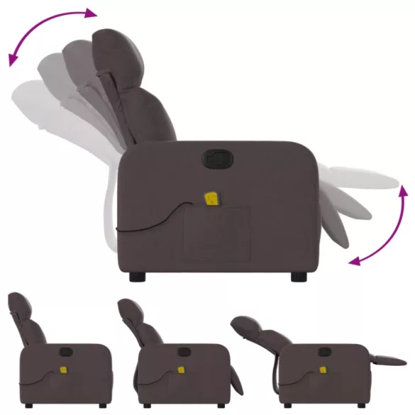 sötétbarna szövet dönthető masszázsfotel