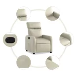 krémszínű műbőr dönthető fotel